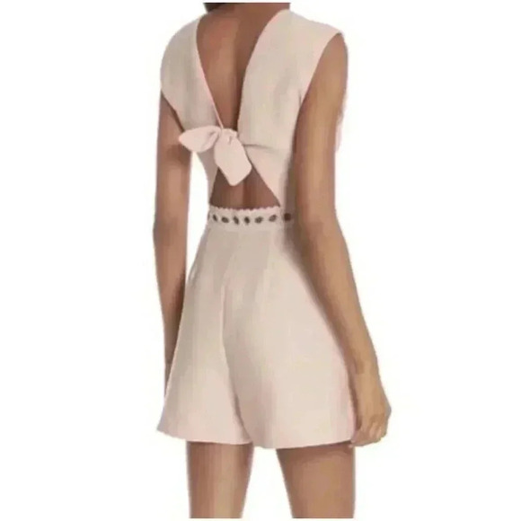 Sandro Tie Back Helia Romper Blush Pink 36 Small 4 NEW - Picture 2 of 7